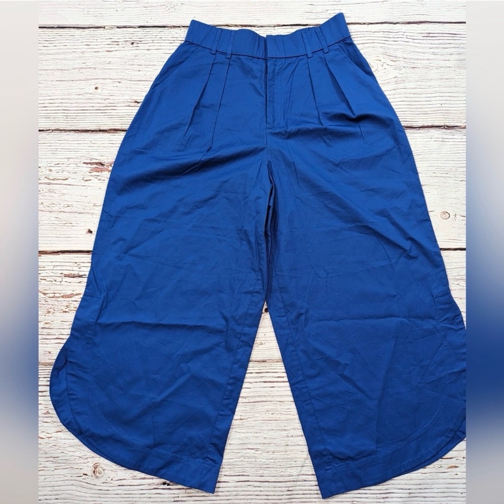 Curved Hem Chino Pants | Mare Mare X Anthropologie | Blue| Small Petite - Picture 2 of 7